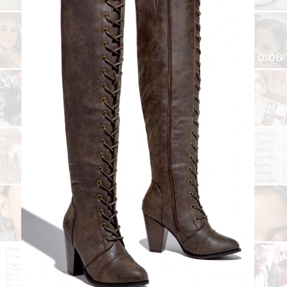 Knee high leather boots